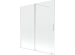 Mexen Velar Paratia Per Vasca Da Bagno A 2 Ante Scorrevoli 150 X 150 Cm, Trasparente, Bianco - 896-150-000-01-20