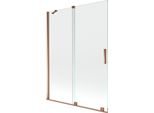 Mexen Velar Paratia Da Bagno 2 Ante Scorrevoli 130 X 150 Cm, Trasparente, Oro Rosa - 896-130-000-01-60