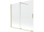 Mexen Velar Paratia Da Bagno Scorrevole A 2 Ante 170 X 150 Cm, Trasparente, Oro Spazzolato - 896-170-000-01-55
