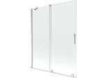 Mexen Velar Paratia Per Vasca Da Bagno A 2 Ante Scorrevole 140 X 150 Cm, Trasparente, Cromo - 896-140-000-01-01