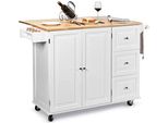 Costway Carrello Da Cucina Rotante, Carrello Da Cucina Con Portaspezie, Porta Asciugamani E Cassetto, Mobile Da Cucina Con Ruote E Regolabile