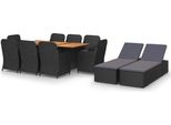 Vidaxl Mobili Da Giardino 11 Pezzi Set Da Giardino Tavolo Sedie Tavolo Da Pranzo Tavolo Da Giardino Sedia Da Giardino Poly Rattan Nero