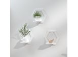 Lecylanker Mensola A Muro, Bianco, Set Di 3, Mensola Galleggiante, Bianco, Facile Da Montare, 29 X 29 X 18 Cm, Pvc, Mensola Pratica E Decorativa Per