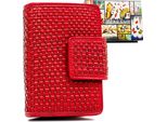 Rovicky | Portafoglio Da Donna In Pelle, Con Chiusura A Scatto, Pelle Naturale, Rosso, 9X13,5 Cm