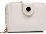 Peterson | Piccolo Portafoglio Ecologico Da Donna, In Pelle, Con Bottoni A Pressione E Zip, Bianco, 9X11,5 Cm
