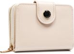 Peterson | Piccolo Portafoglio Ecologico Da Donna, In Pelle, Con Bottoni A Pressione E Zip, Beige, 9X11,5 Cm