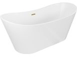 Mexen Montana Vasca Da Bagno Freestanding 150 X 75 Cm, Bianca, Troppopieno Oro Spazzolato - 52011507500-55
