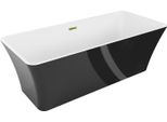 Mexen Tonia Vasca Da Bagno Indipendente 170 X 75 Cm, Bianca/Nera, Troppopieno Oro - 52171707575-50