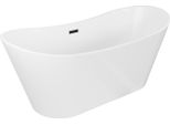 Mexen Montana Vasca Da Bagno Indipendente 180 X 80 Cm, Bianca, Troppopieno Nero - 52011808000-70