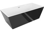 Mexen Lita Vasca Da Bagno Freestanding 170 X 75 Cm, Bianca/Nera, Troppopieno Cromato - 52121707575-01