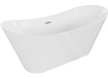 Mexen Celia Vasca Da Bagno Indipendente 170 X 75 Cm, Bianca, Troppopieno Oro Spazzolato - 52331707500-55