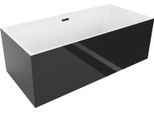 Mexen Nita Vasca Da Bagno Autoportante 170 X 80 Cm, Bianca/Nera, Troppo Pieno Nero - 52091708075-70