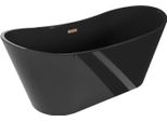 Mexen Montana Vasca Da Bagno Indipendente 170 X 80 Cm, Nera, Troppo Pieno Rame Spazzolato - 52011708070-65