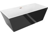 Mexen Lita Vasca Da Bagno Freestanding 170 X 75 Cm, Bianca/Nera, Troppopieno Oro Rosa - 52121707575-60