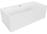 Mexen Nita Vasca Da Bagno Freestanding 170 X 80 Cm, Bianca, Troppo Pieno Rame Spazzolato - 52091708000-65