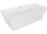 Mexen Lita Vasca Da Bagno Autoportante 170 X 75 Cm, Bianca, Troppo Pieno Dorato - 52121707500-50