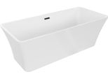 Mexen Tonia Vasca Da Bagno Indipendente 170 X 75 Cm, Bianca, Troppopieno Nero - 52171707500-70