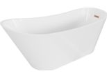 Mexen Alta Vasca Da Bagno Autoportante 170 X 75 Cm, Bianca, Troppopieno Rame Spazzolato - 52141707500-65