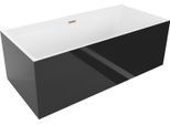 Mexen Nita Vasca Da Bagno Freestanding 170 X 80 Cm, Bianca/Nera, Troppopieno Rame Spazzolato - 52091708075-65
