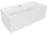 Mexen Nita Vasca Da Bagno Indipendente 170 X 80 Cm, Bianca, Troppopieno Dorato - 52091708000-50