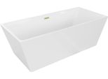 Mexen Lita Vasca Da Bagno Autonoma 170 X 75 Cm, Bianca, Troppopieno Oro Spazzolato - 52121707500-55