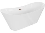 Mexen Celia Vasca Da Bagno Autoportante 170 X 75 Cm, Bianca, Troppo Pieno Oro Rosa - 52331707500-60