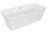 Mexen Tonia Vasca Da Bagno Freestanding 170 X 75 Cm, Bianca, Troppopieno Oro Spazzolato - 52171707500-55