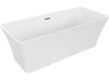 Mexen Tonia Vasca Da Bagno Freestanding 170 X 75 Cm, Bianca, Tracimatore Oro Rosa - 52171707500-60