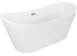 Mexen Montana Vasca Da Bagno Autoportante 150 X 75 Cm, Bianca, Troppopieno Dorato - 52011507500-50