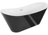 Mexen Celia Vasca Da Bagno Freestanding 170 X 75 Cm, Bianca/Nera, Troppopieno Cromato - 52331707575-01