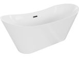 Mexen Celia Vasca Da Bagno Autonoma 170 X 75 Cm, Bianca, Troppopieno Nero - 52331707500-70