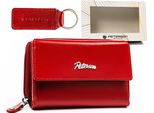 Peterson | Set Regalo: Portafoglio Grande In Pelle E Portachiavi, Rosso, 14,5X10 Cm
