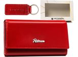 Peterson | Set Regalo: Portafoglio Grande In Pelle E Portachiavi, Rosso, 16,5X9,5 Cm