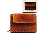 Peterson | Portafoglio Da Donna In Pelle, Con Chiusura A Scatto Rfid, Marrone, 13X10 Cm
