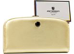 Peterson | Large, Portafoglio Ecologico In Pelle, Per Donna, Oro, 18,5X10 Cm