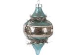 Guaina Natalizia Clayre & Eef Ø 7X13 Cm In Vetro Blu