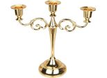 Inf Elegante Candelabro A Tre Bracci In Lega Di Zinco Stile Europeo - Portacandele Romantico Vintage Oro