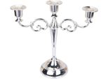 Inf Elegante Candelabro A Tre Bracci In Lega Di Zinco Stile Europeo - Portacandele Romantico Vintage D'argento