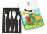 Set Di Posate Per Bambini Con Incisione Di Animali Della Foresta | Dimensioni: 170X180X170X135Mm | Numero Articolo: ZV6829030