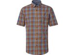 Casamoda Camicia Casual Uomo Manica Corta Button-Down Comfort Fit Arancione A Scacchi M