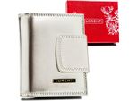 Lorenti | Elegante, Portafoglio Piccolo In Pelle, Per Donna, Con Chiusura E Orecchini, Argento, 8,5X10,5 Cm
