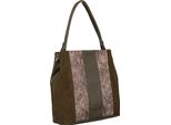 David Jones | Borsa Da Donna, In Ecopelle, Con Motivo A Pelle Di Serpente, Kaki, 31X30X12 Cm