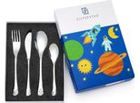 Set Di Posate Per Bambini Con Incisione - Cosmos | Dimensioni: 160X170X160X130 Mm | Numero Articolo: ZV4261070
