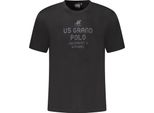 T-Shirt Da Uomo Nera A Manica Corta Con Scollo Rotondo E Design Stampato