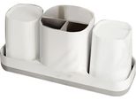 Porta Spazzolino Da Denti In Plastica Porta Spazzolino Da Denti Porta Bagno Organizzatore Caddy Porta Dentifricio Bianco