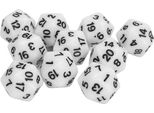 10Pcs Set Di Dadi Poliedrici In Plastica Leggero 20 Lati Per Giochi Di Ruolo Da Tavolo Bianco