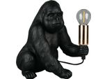 Lampada Da Tavolo, Lampada Da Tavolo, Nero, Interruttore, Scimmia, H 23 Cm