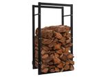 Porta Legna Da Ardere In Metallo Aiorber Per Interni Ed Esterni, Robusto Porta Legna Da Ardere Con Elevata Capacità Di Carico, Antiscivolo, Nero