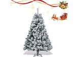 Albero Di Natale Artificiale Izrielar 150 Cm Con Neve, Inclusa Base In Metallo Con 550 Punte Aghi In Pvc, Albero Di Natale In Pvc, Bianco