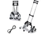 Carrello Portascale Izrielar Con Sistema Di Ruote 3+3, Regolabile In Altezza, In Alluminio Leggero, Portata 70 Kg